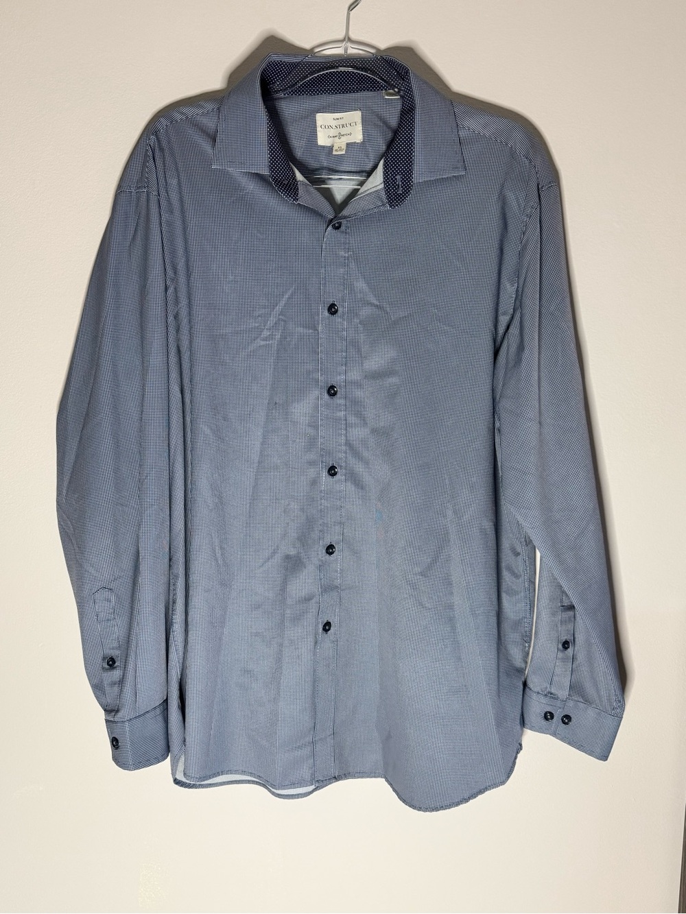Con.struct 4-way stretch Men's Dress Shirt - Blue
